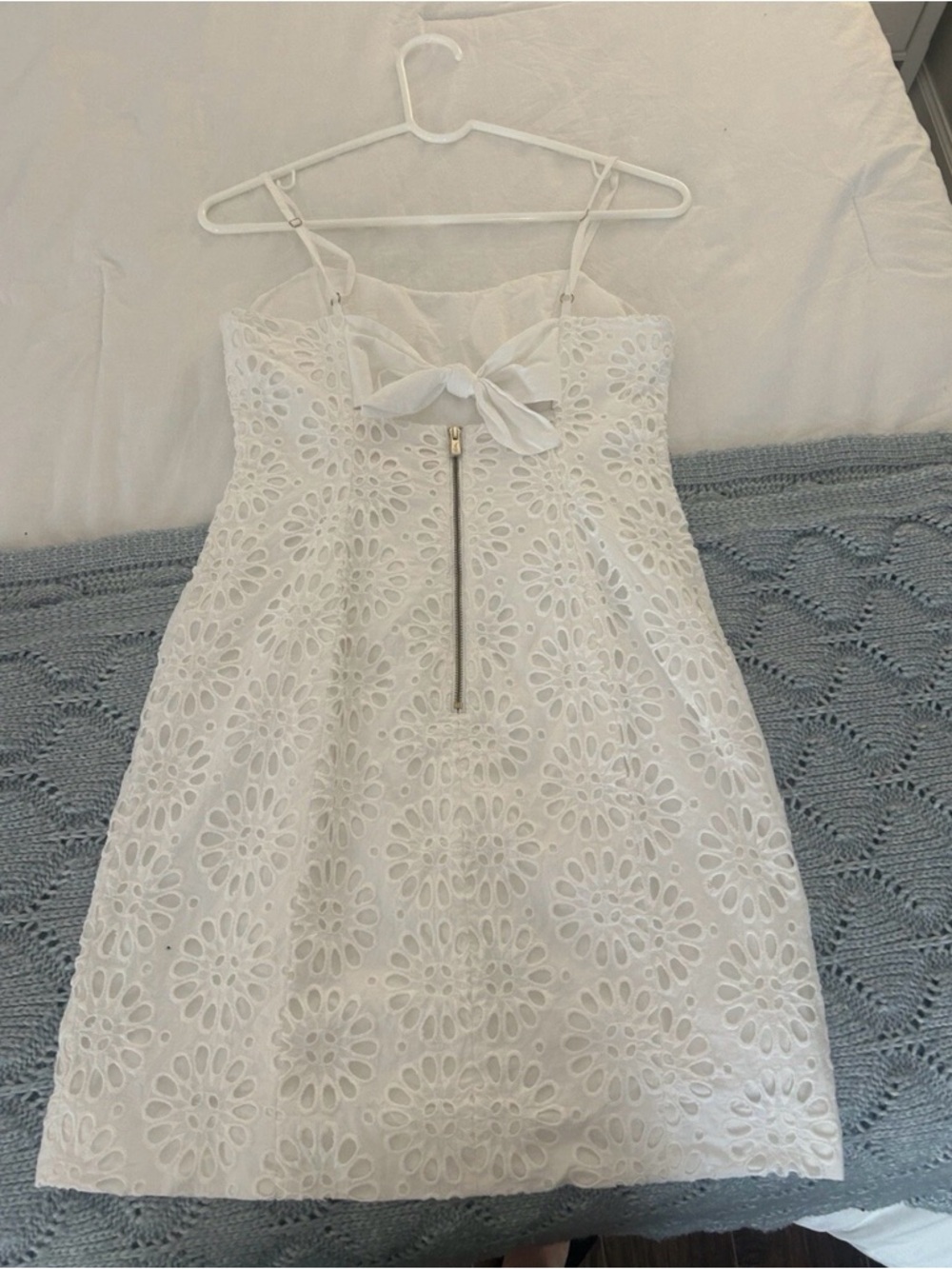 Lilly Pulitzer White Eyelet Bow-Front Sundress